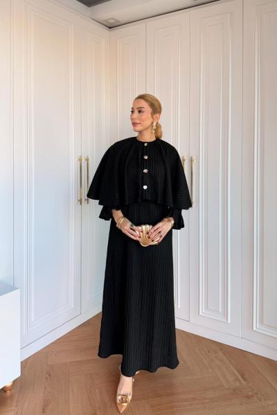 Adile Elbise Siyah Siyah