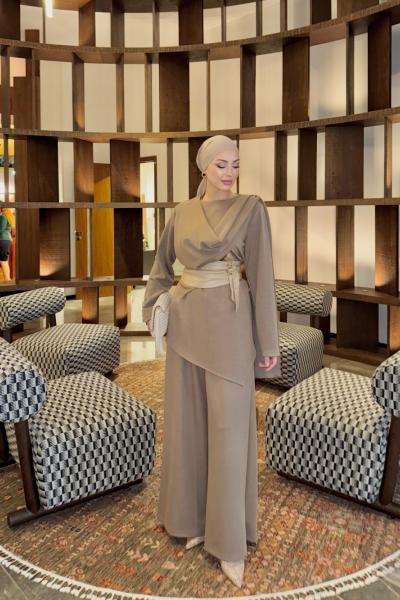 Ahsen Pantolonlu Takım Vizon Vizon