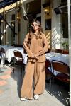 Ahu Pantolonlu Takım Camel Camel