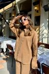 Ahu Pantolonlu Takım Camel Camel