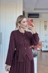 Akasya Etekli Takım Bordo   BORDO