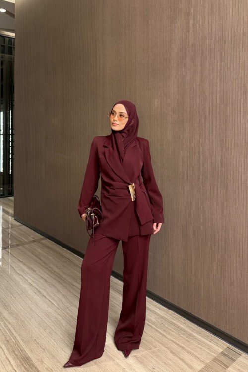 Alice Pantolon Takım Bordo  BORDO