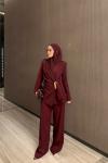 Alice Pantolon Takım Bordo  BORDO