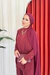 Alina Takım Bordo Bordo