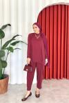 Alina Takım Bordo Bordo