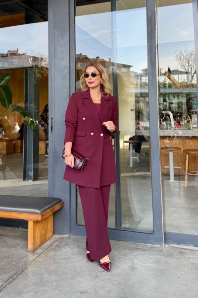 Asel Takım Bordo Bordo