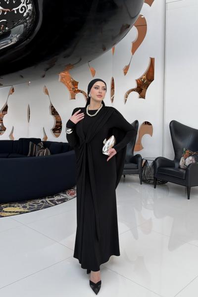 Asena Elbise Siyah Siyah