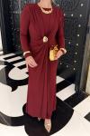Asena Elbise Bordo Bordo