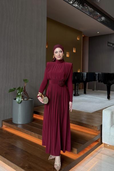 Aslı Elbise Bordo  BORDO