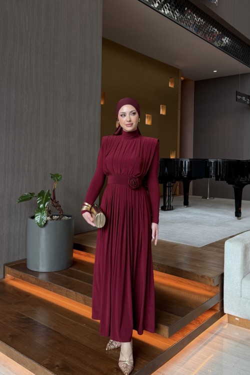 Aslı Elbise Bordo BORDO