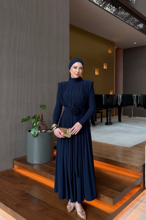 Aslı Elbise Lacivert Lacivert