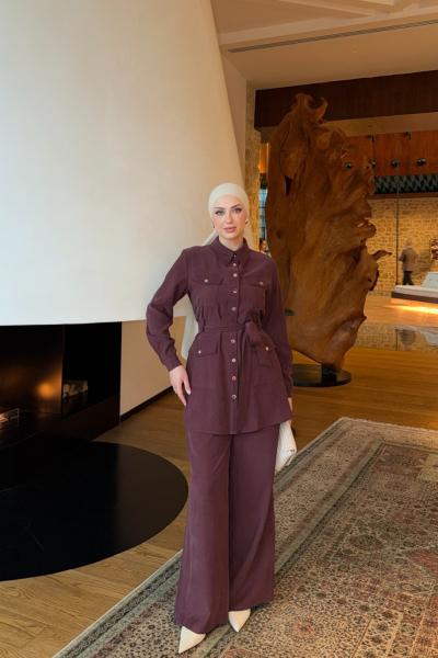 Asu Pantolon Takım Mürdüm Mürdüm