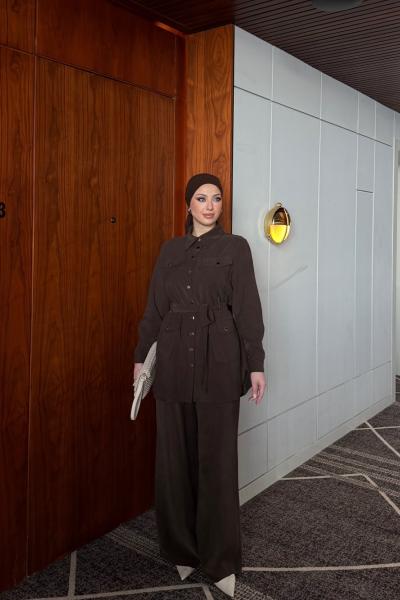 Asu Pantolon Takım Kahverengi Kahverengi