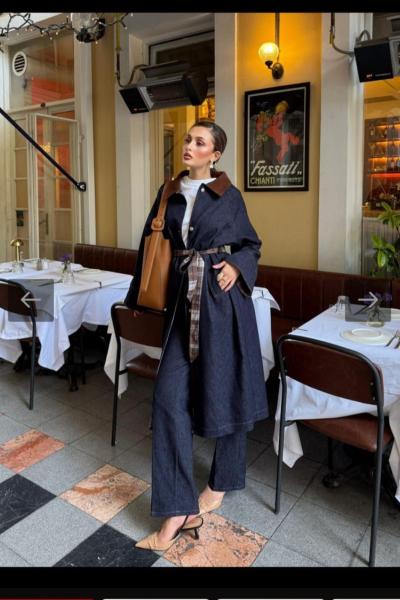 Asya Trençkot Lacivert Lacivert