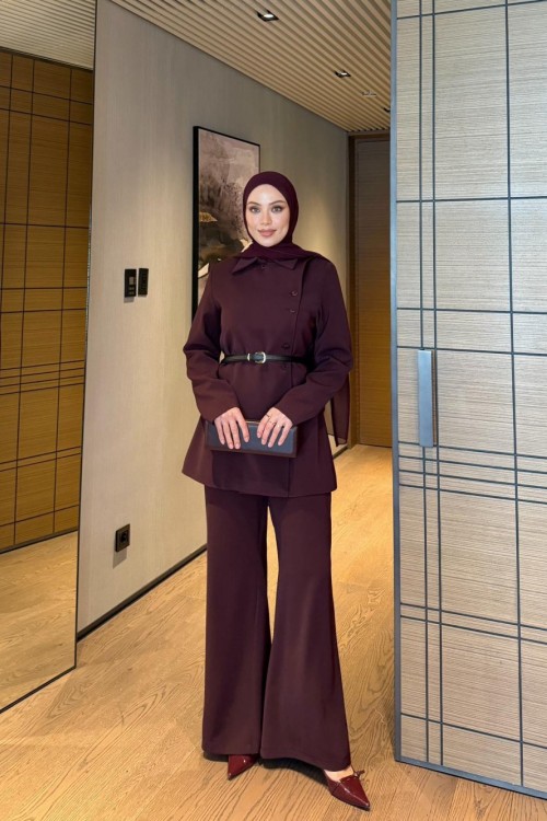 Atike Pantolon Takım Bordo  BORDO
