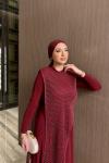 Atiye Elbise Bordo Bordo
