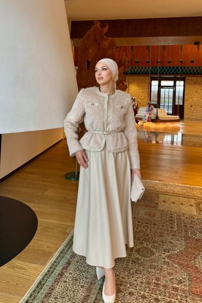 Aybüke Etekli Takım Krem  Krem