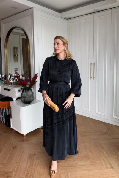 Aycan Elbise Siyah Siyah