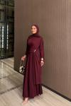 Aydanur Pantolonlu Takım Bordo BORDO