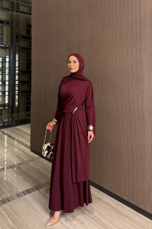Aydanur Pantolonlu Takım Bordo BORDO