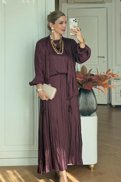 Aygül Etekli Takım Bordo  BORDO