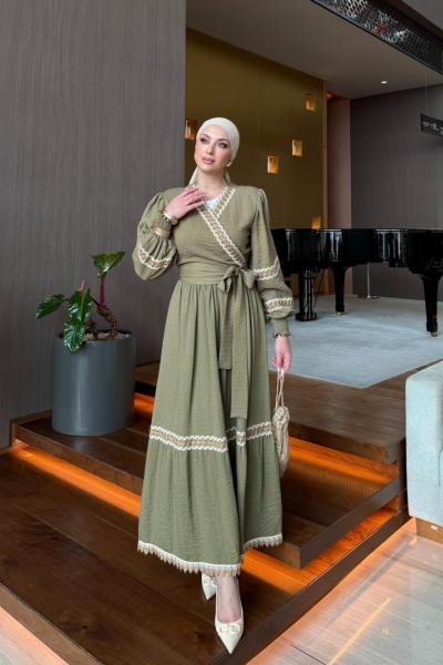 Ayla Etek Takım Haki Haki