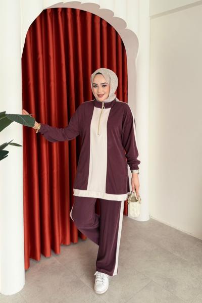 Aynur Pantolon Takım Mürdüm Mürdüm