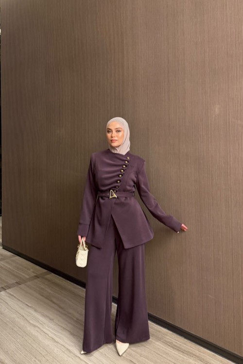 Ayris Pantolon Takım Mürdüm  MÜRDÜM
