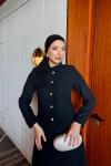 Ayşe Etekli Takım Siyah Siyah