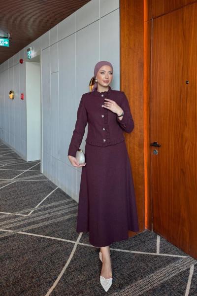 Ayşe Etekli Takım Bordo Bordo