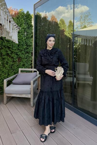 Azime Elbise Siyah Siyah