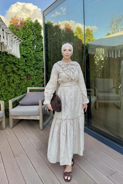 Azime Elbise Haki Bej