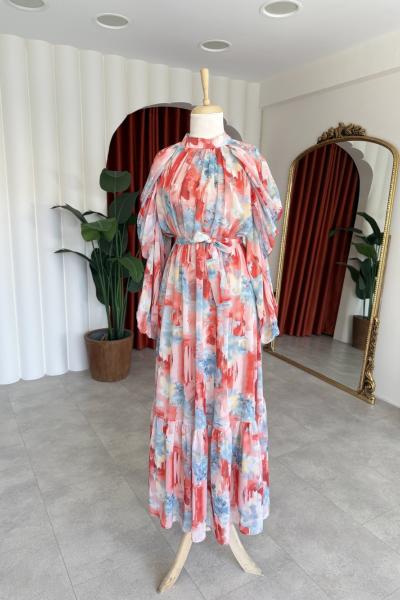 Bahar Elbise Kırmızı Kırmızı