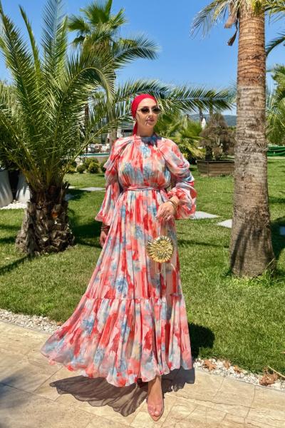 Bahar Elbise Kırmızı Kırmızı