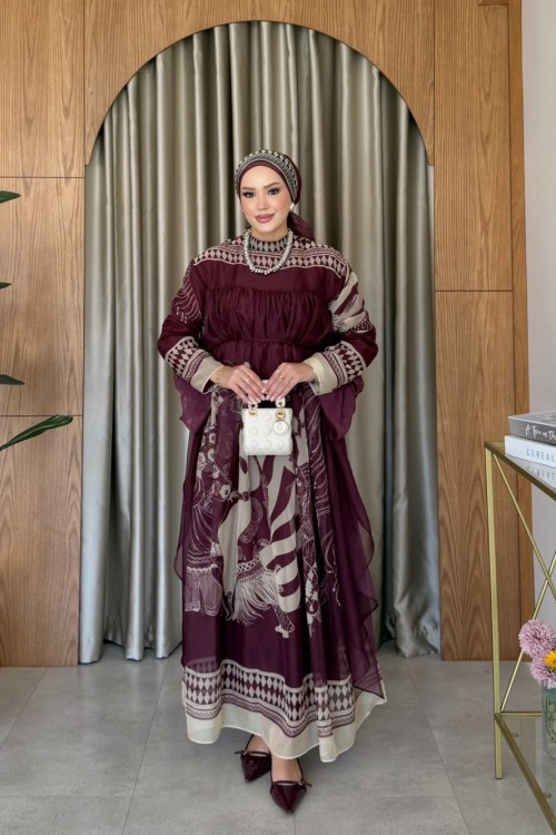 Balkız Elbise Bordo  BORDO