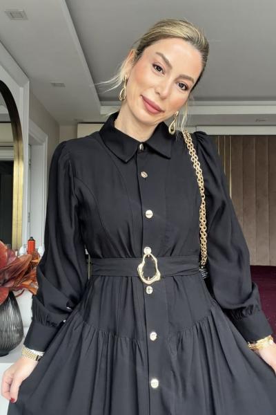 Başak Elbise Siyah Siyah