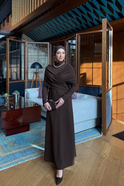 Başak Elbise Kahverengi Kahverengi