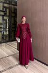 Belgin Elbise Bordo Bordo