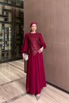 Belgin Elbise Bordo Bordo