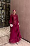 Belgin Elbise Bordo Bordo