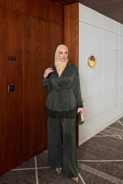 Belinay Pantolon Takım Haki Haki