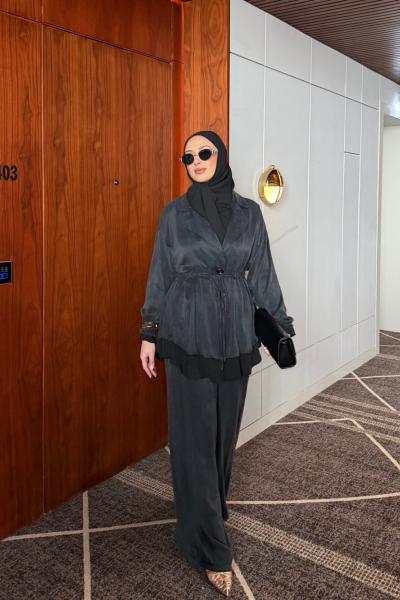 Belinay Pantolon Takım Siyah Siyah