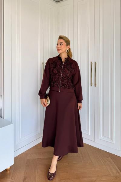 Bengü Etekli Takım Mürdüm Mürdüm