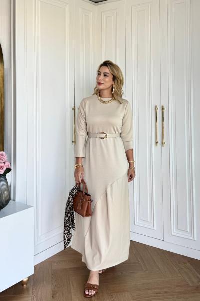 Berfu Elbise Krem  Krem