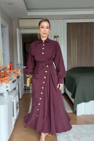 Betül Elbise Bordo BORDO