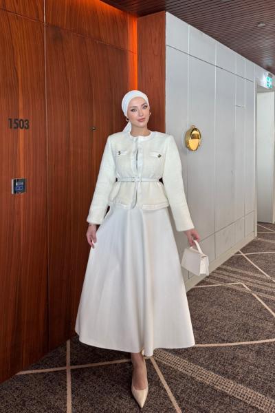 Betül Etekli Takım Beyaz Beyaz