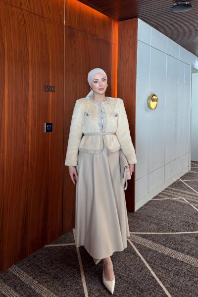 Betül Etekli Takım Krem Krem