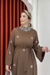 Beyza Elbise Kahverengi Kahverengi