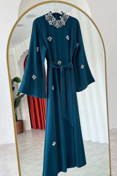 Beyza Elbise Petrol Yeşili Petrol Yeşili