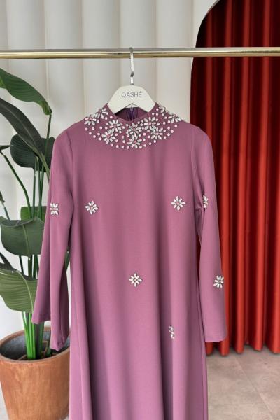 Beyza Elbise Pembe Pembe